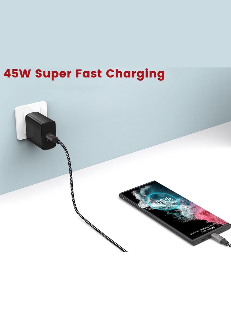 Chappeline CH2 45W Super Fast Phone Charger, Power Adapter with USB C Plug and Cable - Black - Image 4